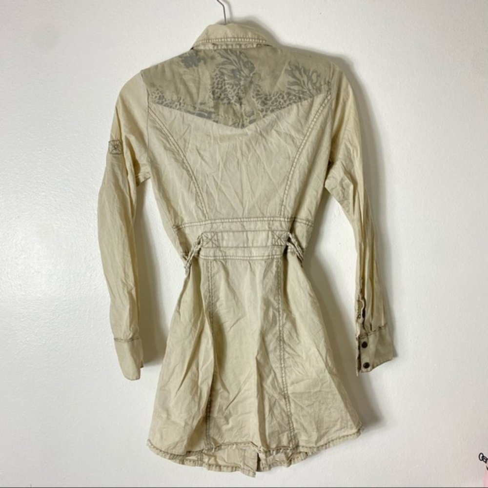 Khaki button down long sleeve dress - Picture 9 of 13